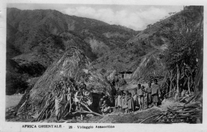 Casawurta village of May Farho. Postcard of a photo of A. Comini, 1903